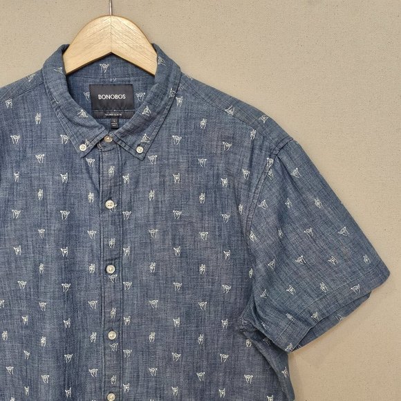 Bonobos | Shirts | Bonobos Short Sleeve Sign Language Button Down ...